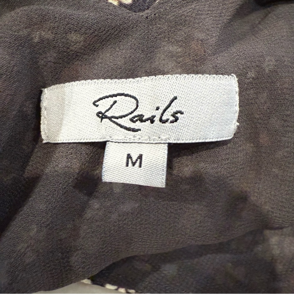 Rails Janelle Floral VNeck Tiered Mini Dress Womens Medium GrayMulti Relaxed Fit - Picture 14 of 14